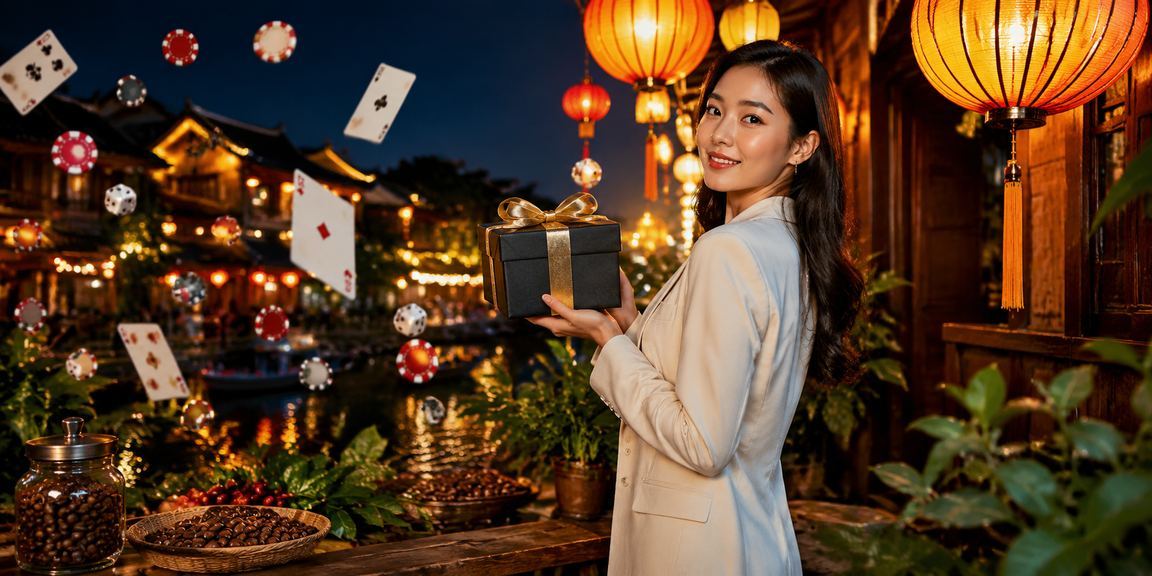 Người chơi bài tại quán cà phê Hội An trong không khí truyền thống