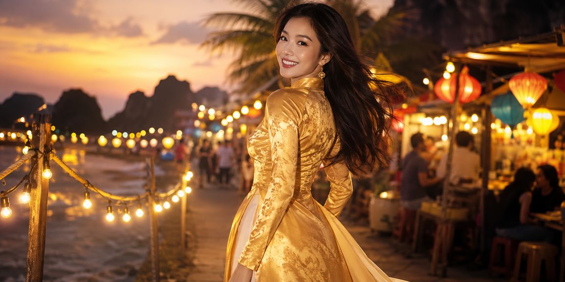 Người phụ nữ mặc áo dài tham gia xổ số tại Ninh Bình